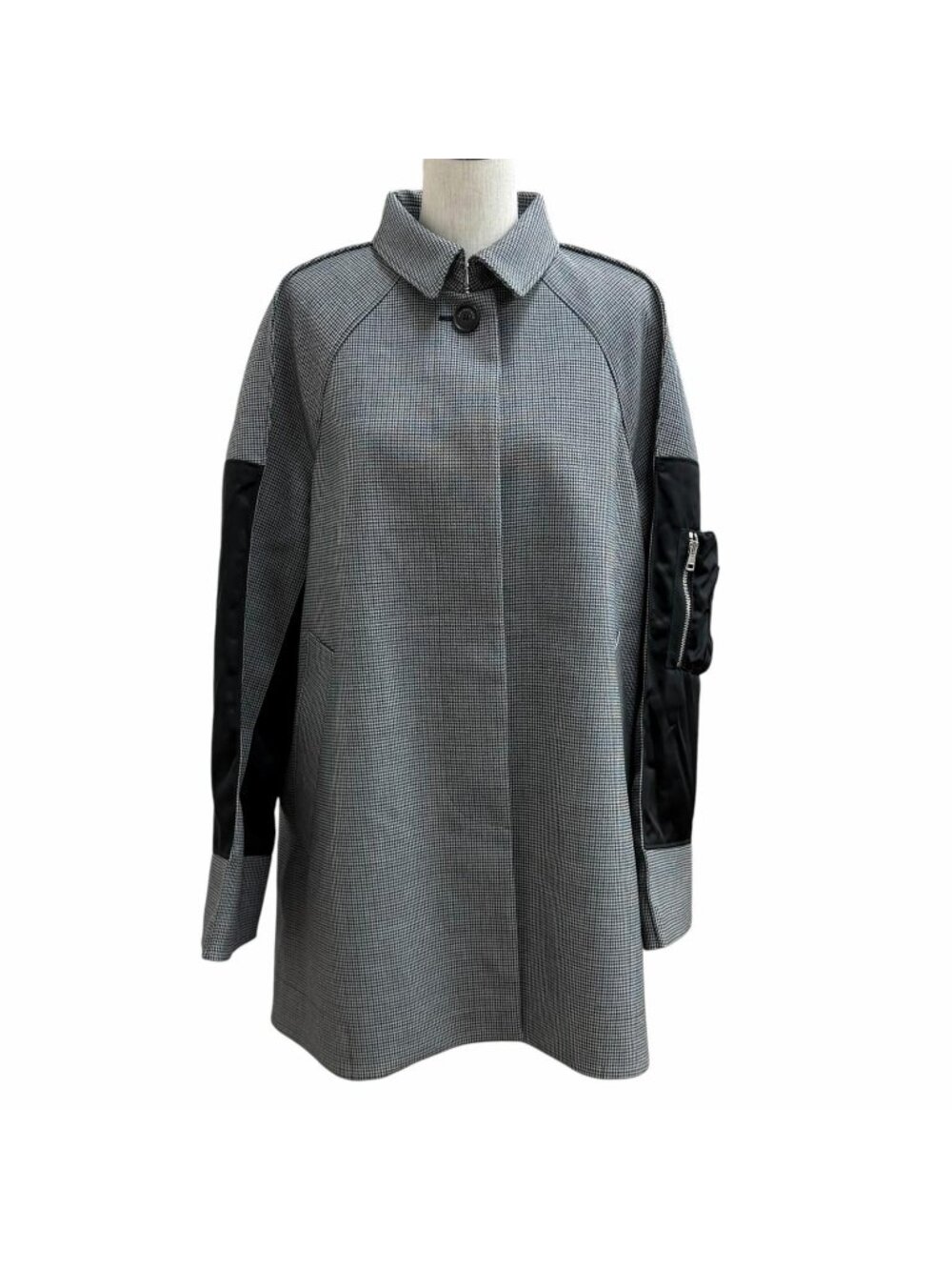 Balenciaga Houndstooth Dockingjacket Coat Gray Black IT 38